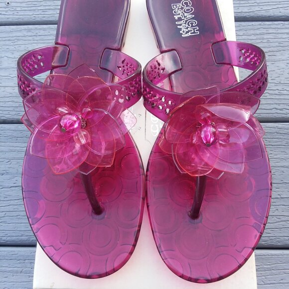 Almost New! Coach pink petunia sandals size 8 - Picture 5 of 5